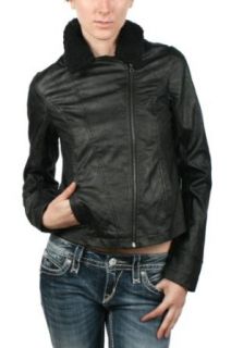 BB Dakota Mazia Black Vegan Leather Jacket with Faux Fur Collar at  Womens Clothing store: Faux Leather Outerwear Jackets