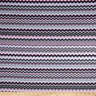 Chevron Flannel Pink/Grey Fabric: