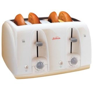 Sunbeam White 4 Slice Wide Slot Toaster Toasters & Ovens