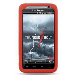 RED Soft Silicone Skin Cover Case for HTC Thunderbolt 4G (Verizon): Cell Phones & Accessories