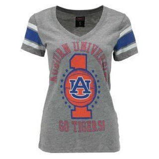 Auburn Tigers NCAA Womens Basketball Vneck Stripe T Shirt : Sports Fan T Shirts : Sports & Outdoors