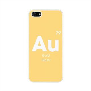 Gold Periodic Table Element White Rubberised Hard Back Cover Case for iPhone 5: Cell Phones & Accessories