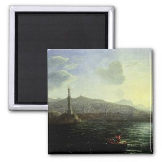 The Port of Genoa, Sea View Refrigerator Magnets