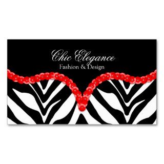 Sequin Look Zebra Leopard Print Business Cards