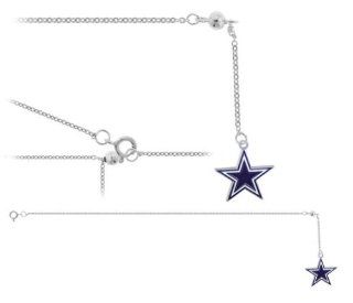 Dallas Cowboys NFL Anklet Ankle Bracelet (8" Length) Cowboys Football Belly Button Rings Jewelry