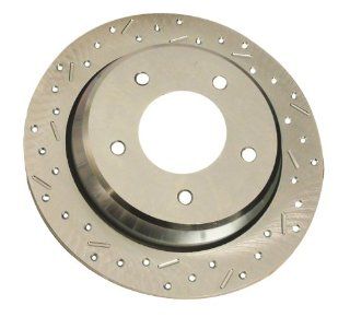 SSBC 23462AA3L Drilled Slotted Plated Front Driver Side Rotor for 2004 06 Ram 1500 except SRT 10 Model: Automotive