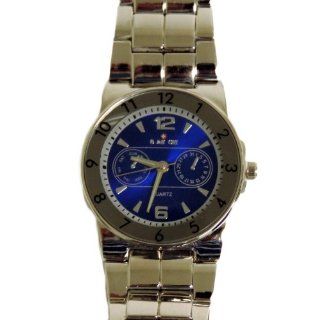 Biancchi Designer Men's Dress Watch Silver Bracelet with Blue Face & Silver Accents Watches