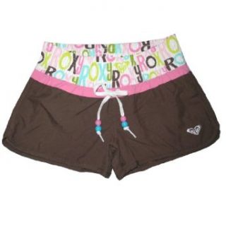 Girls Roxy CRAZY KIDS Casual Beach & Surf Summer Shorts   Brown & Pink (Size XL) Clothing