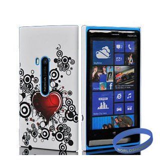 Worldshopping Romantic Love Lover Heart White Snap on Hard Case Back Cover Skin For Nokia Lumia 920 + Free Accessory Cell Phones & Accessories