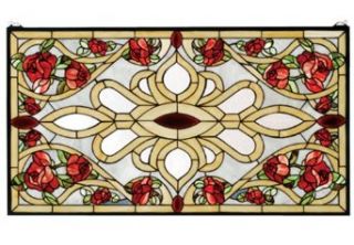 Meyda Lighting 67139 36"W X 20"H Bed Of Roses Stained Glass Window: Home Improvement