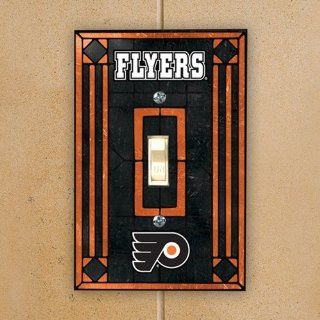 NHL Philadelphia Flyers Black Art Glass Switch Plate Cover : Sports Fan Notepad Holders : Sports & Outdoors