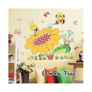 The creative cartoon children's room backdrop DIY sunflower living room, bedroom background wall stickers: Electronics