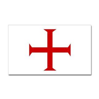 CafePress Flag of The Knights Templar Rectangle Sticker Sticker Rectangle   Standard   Wall Decor Stickers