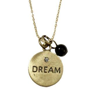 Sugar & Vine Gold Necklace With Gold "Dream": Pendant Necklaces: Jewelry