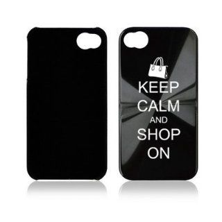 Apple iPhone 4 4S 4G Black A1359 Aluminum Hard Back Case Cover Keep Calm and Shop On Purse: Cell Phones & Accessories