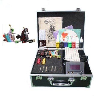 EMS Complete Tattoo Machine Kit 2 Gun 7 Ink power Supply t010026: Health & Personal Care