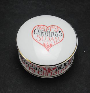 personalised christmas trinket box by susan rose china