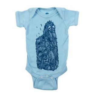 Sesame Street   Hairy Street Baby 24 month Light Blue Onesie: Movie And Tv Fan T Shirts: Clothing
