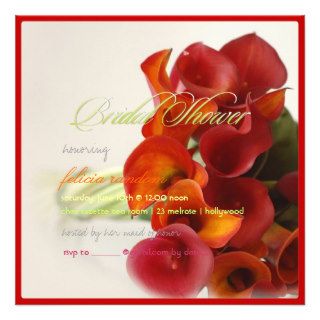 PixDezines burnt orange calla lily Personalized Invite