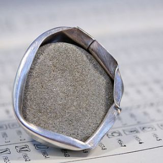 compressed silver and pebble brooch by bryony stanford