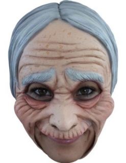 Scary Masks Old Lady Chinless Adult Mask Halloween Costume   Most Adults: Clothing