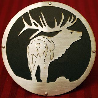 Bull Elk Laser Cut Stainless Steel Trailer Hitch Cover: Automotive