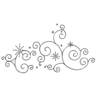 Penny Black Snow Scroll Rubber Stamp Wood Stamps