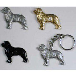 Newfoundland Dog Fine Pewter Keychain Key Chain Ring: Pet Supplies