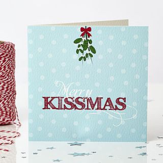 'merry kissmas' christmas card by bonnie blackbird