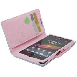 Generic Pink Wallet Pouch Pu Leather/gel Tpu Case/cover Kick Stand for Sony Xperia Z L36h: Cell Phones & Accessories