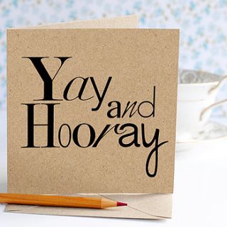 yay and hooray congratulations card by the green gables