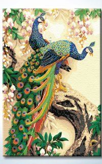 DiyOilPaintings Paintworks Peacocks Paint By Number 23.62"x35.43:
