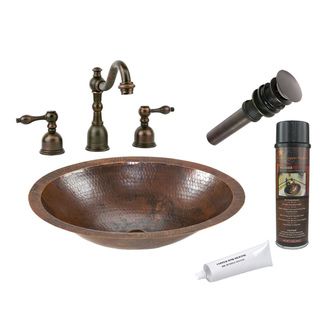 Hammered Finish Sink and Widespread Faucet Set Sink & Faucet Sets