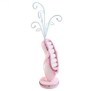 Ballerina Pointe Shoe Ring Holder and Jewelry Organizer Pink 12 Inches: Jewelry Towers: Clothing