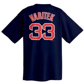Majestic Boston Red Sox # 33 Jason Varitek Navy Blue Players T shirt (XX Large)  Sports Fan T Shirts  Sports & Outdoors