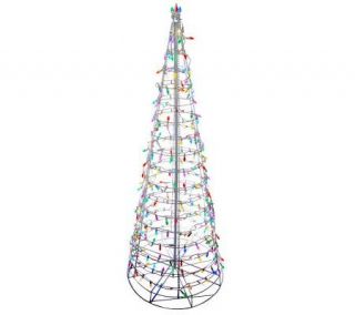 8 Pre Lit Collapsible Outdoor Christmas Tree with LED Lights —