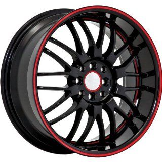 Ruff R951 17 Black Red Wheel / Rim 4x100 & 4x4.5 with a 40mm Offset and a 73.1 Hub Bore. Partnumber R951GJ4BF40N7A: Automotive