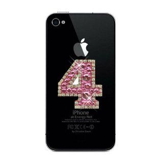 ZuGadgets Pink Numbers 0 9 Diamante Rhinestone Crystal Stickers for Apple iPhone4 ,4S / iPad2 3 / iPod Number 4 (7328 5): Cell Phones & Accessories
