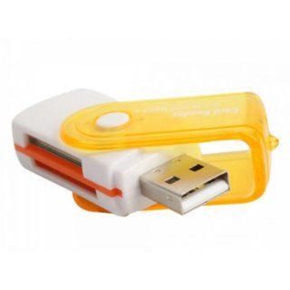 Fast shipping + free tracking number, High Speed USB 2.0 Memory Card Reader,Read / Write Supported SD / MMC / MS / T Flash / M2 / RS MMC   Yellow: Cell Phones & Accessories