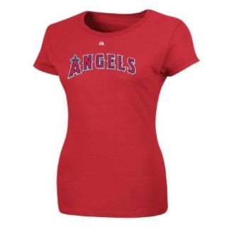 MLB Los Angeles Angels Albert Pujols #5 Name and Number Women's T Shirt Red : Sports Fan T Shirts : Sports & Outdoors
