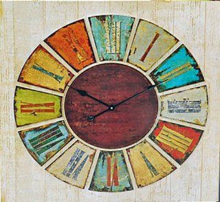 XXL Wanduhr Uhr zum Hngen Holz 80 cm x 80 cm: Küche & Haushalt