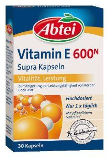 Abtei 4151865 Vitamin E 600 N 30 Kapseln: Lebensmittel & Getrnke