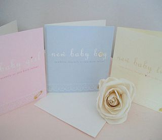 handmade new baby girl, boy & twins quote cards by laura sherratt designs