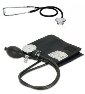 Blutdruckmessgert mit Pumpball und Oberarm Manschette mit Doppelkopf Stethoskop und Aufbewahrungstasche: Drogerie & Körperpflege