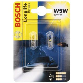 Bosch 1987301052 Autolampe W5W LONGLIFE   Glassockellampe/Miniwattlampe: Auto