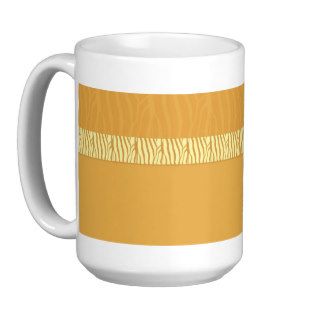 Golden Yellow Zebra Fur Print Coffee Mug