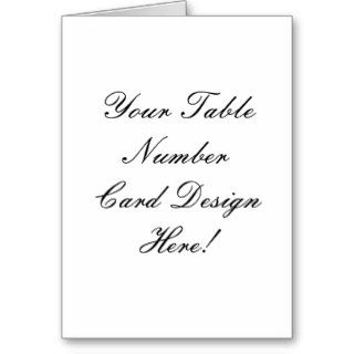Your Design Here Wedding Table Number Cards