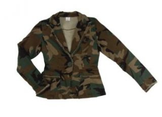 Womens Vintage Camouflage Blazer, Color woodland camouflage, Size X Small: Military Pants: Clothing