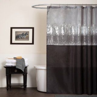 Lush Decor Night Sky Shower Curtain, 72 Inch by 72 Inch, Black/Gray  