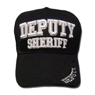 BLACK DEPUTY SHERIFF LAW ENFORCEMENT BASEBALL CAP ADJ: Sports & Outdoors